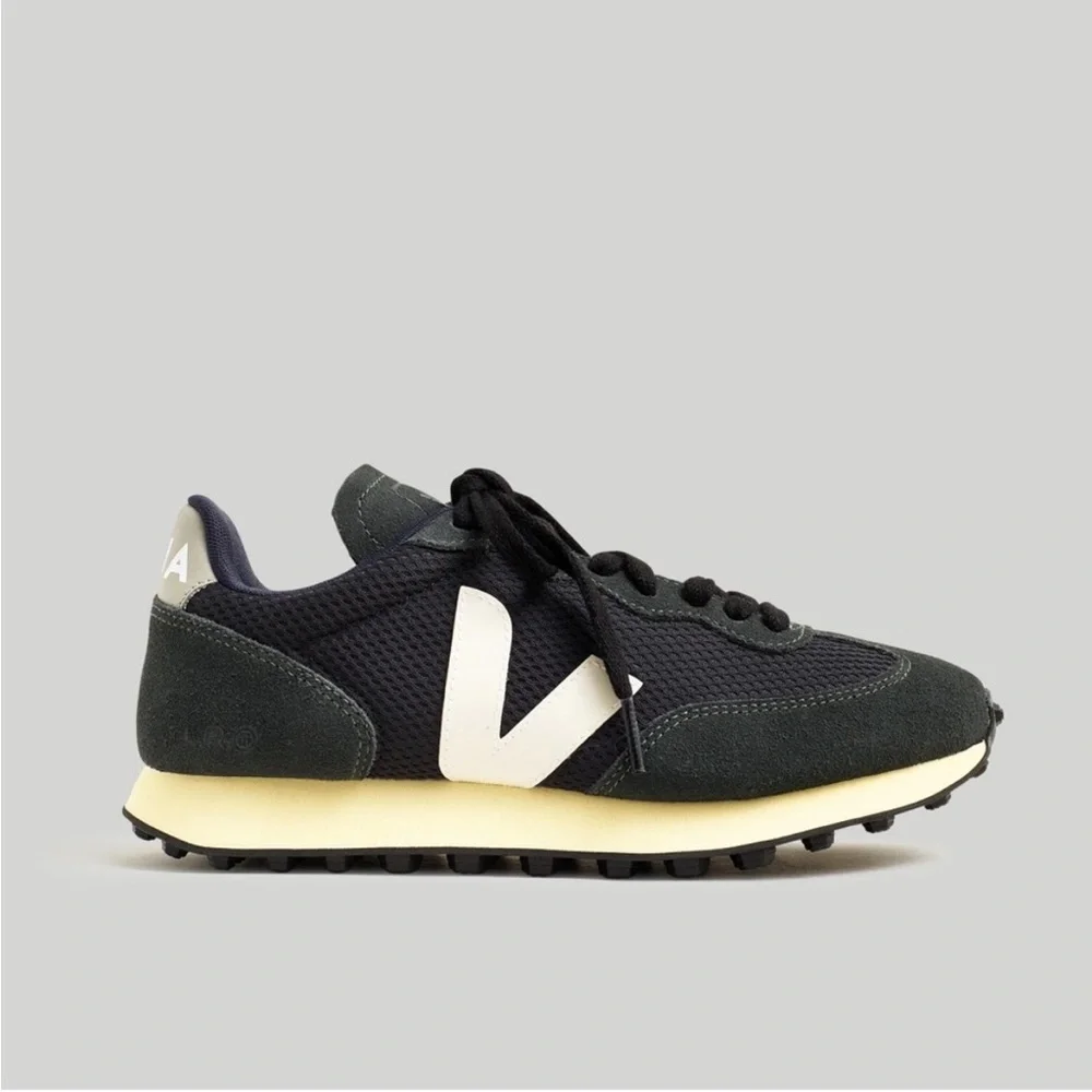 VEJA Rio Branco Sneakers Alveomesh BLACK WHITE OXFORD GREY Size 42 US 9